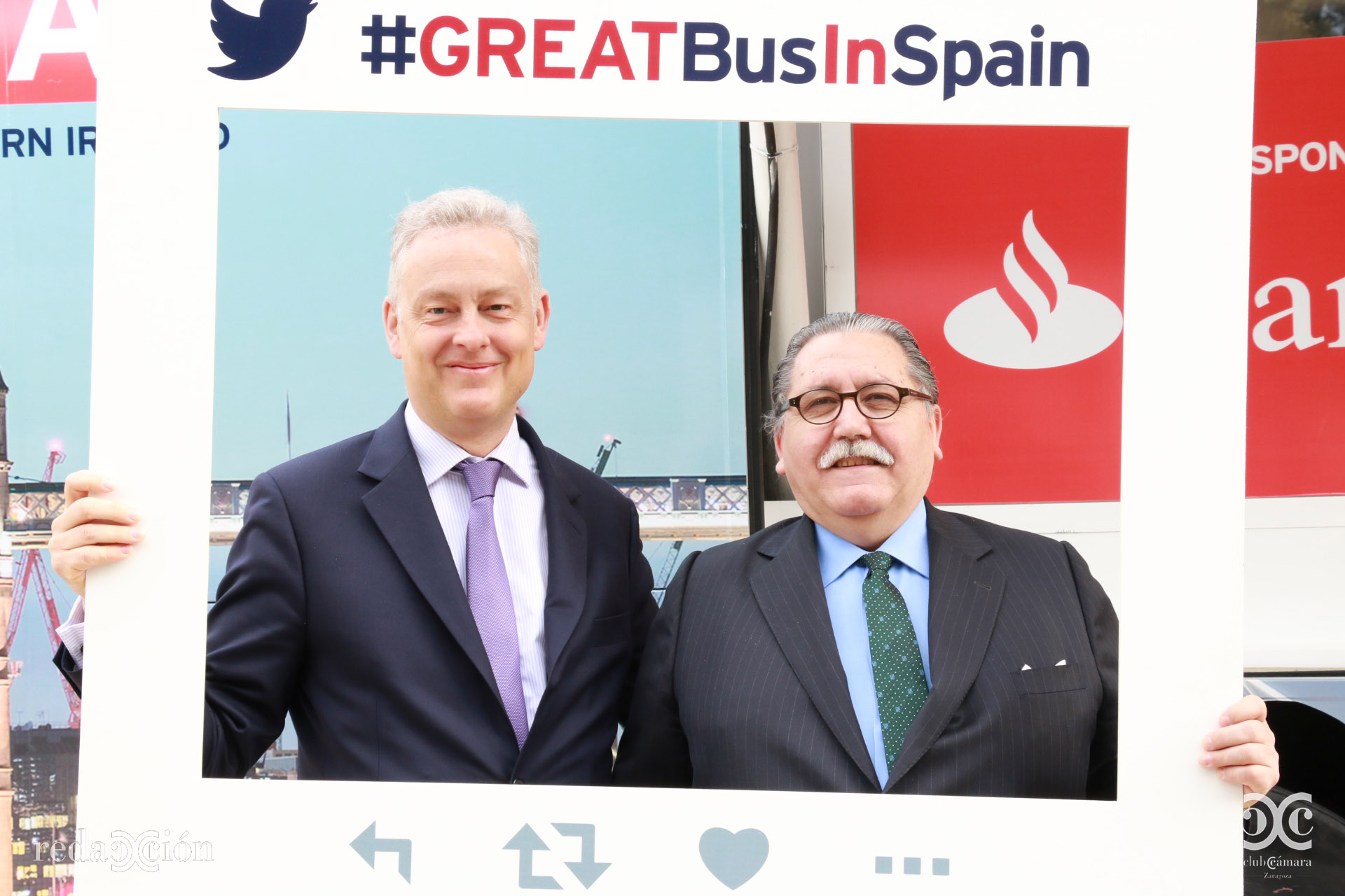 Simon Manley, embajador del Reino Unido, y Manuel Teruel, presidente de Cámara Zaragoza.