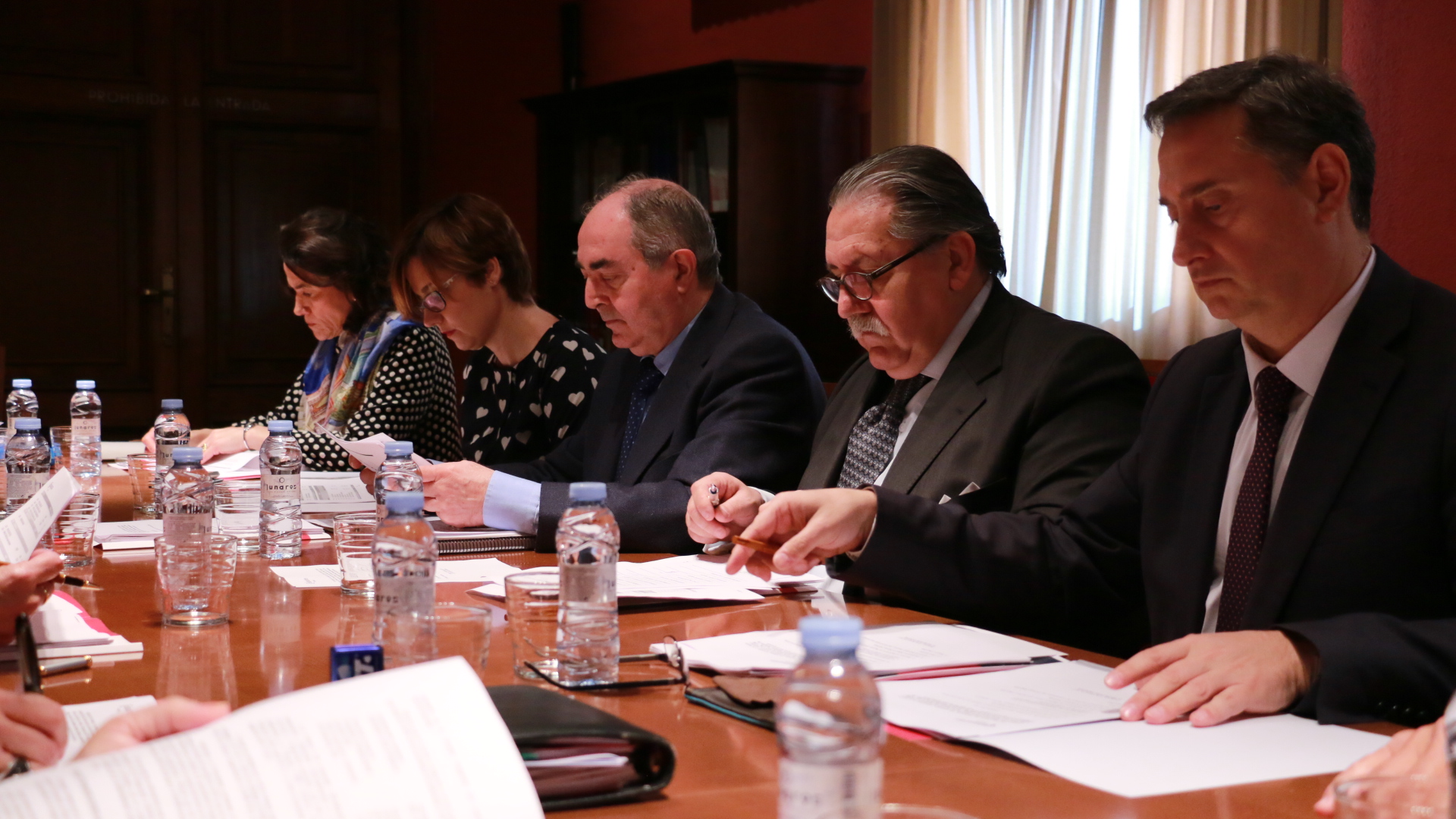 Los presidentes de las Cámaras de Comercio de Huesca, Zaragoza y Teruel durante la última reunión del Consejo.