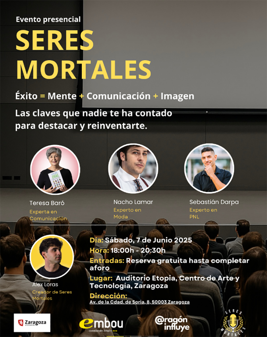 Zaragoza acogerá el primer encuentro presencial de Seres Mortales, que cuenta con el respaldo de Embou